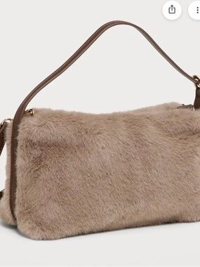 Old Navy Faux Fur Shoulder Bag in Light Brown